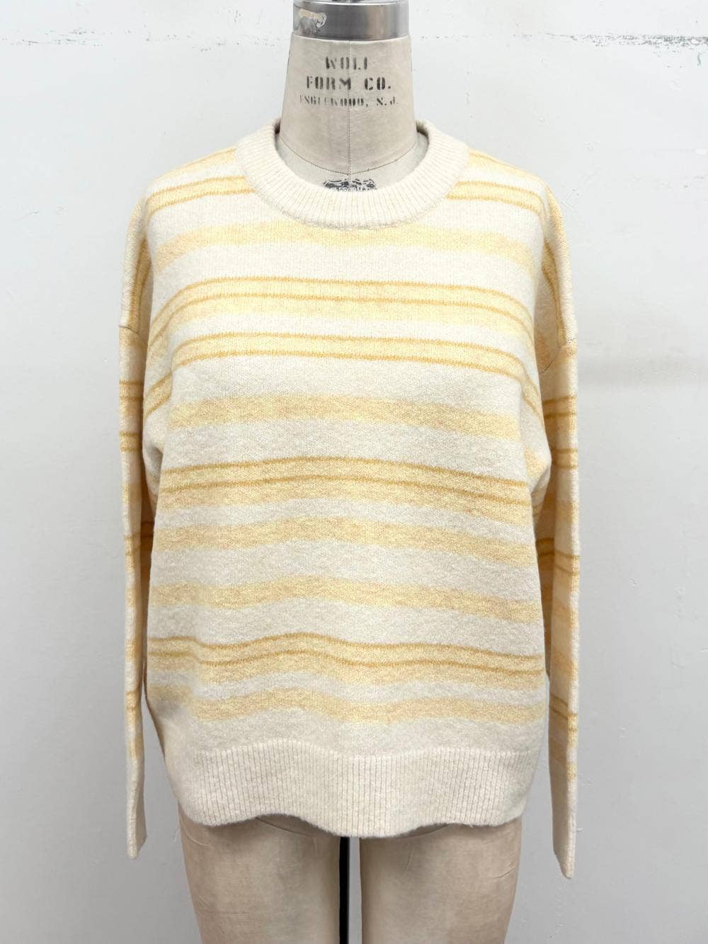 Buttercream Stripe Knit Sweater: Yellow multi / S