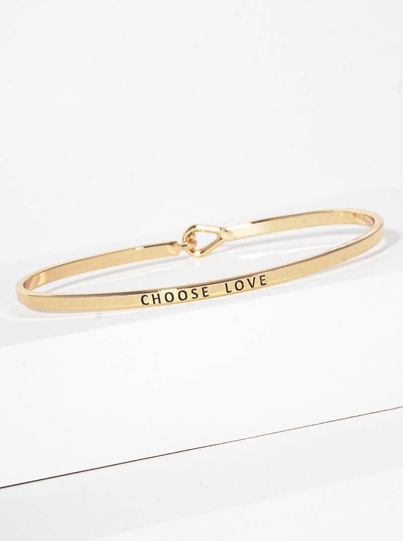 Gold "Choose Love" Gold Engraved Bracelet