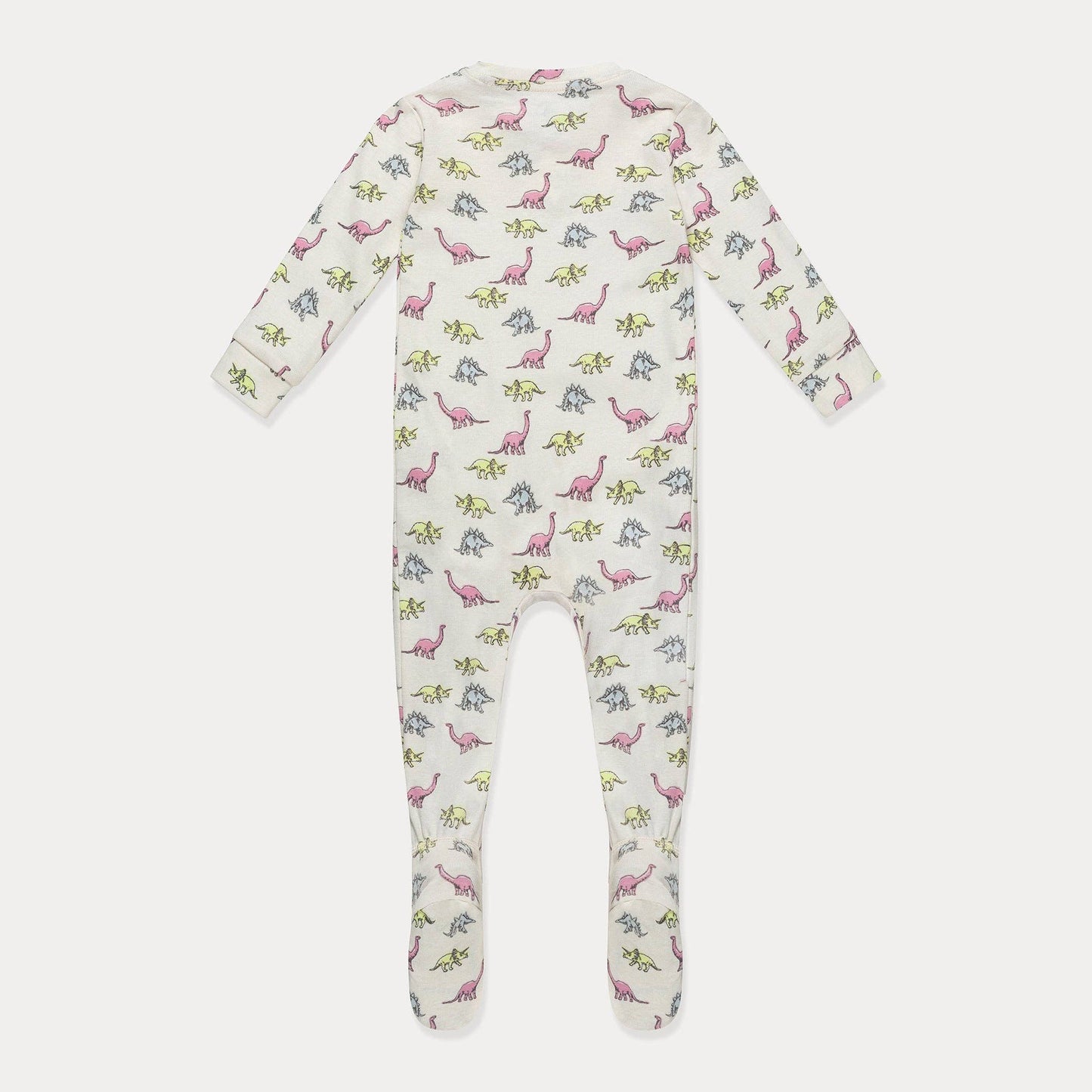 White Dinoland Footed Pajamas