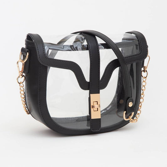 Clear Transparent Saddle Bag
: Black