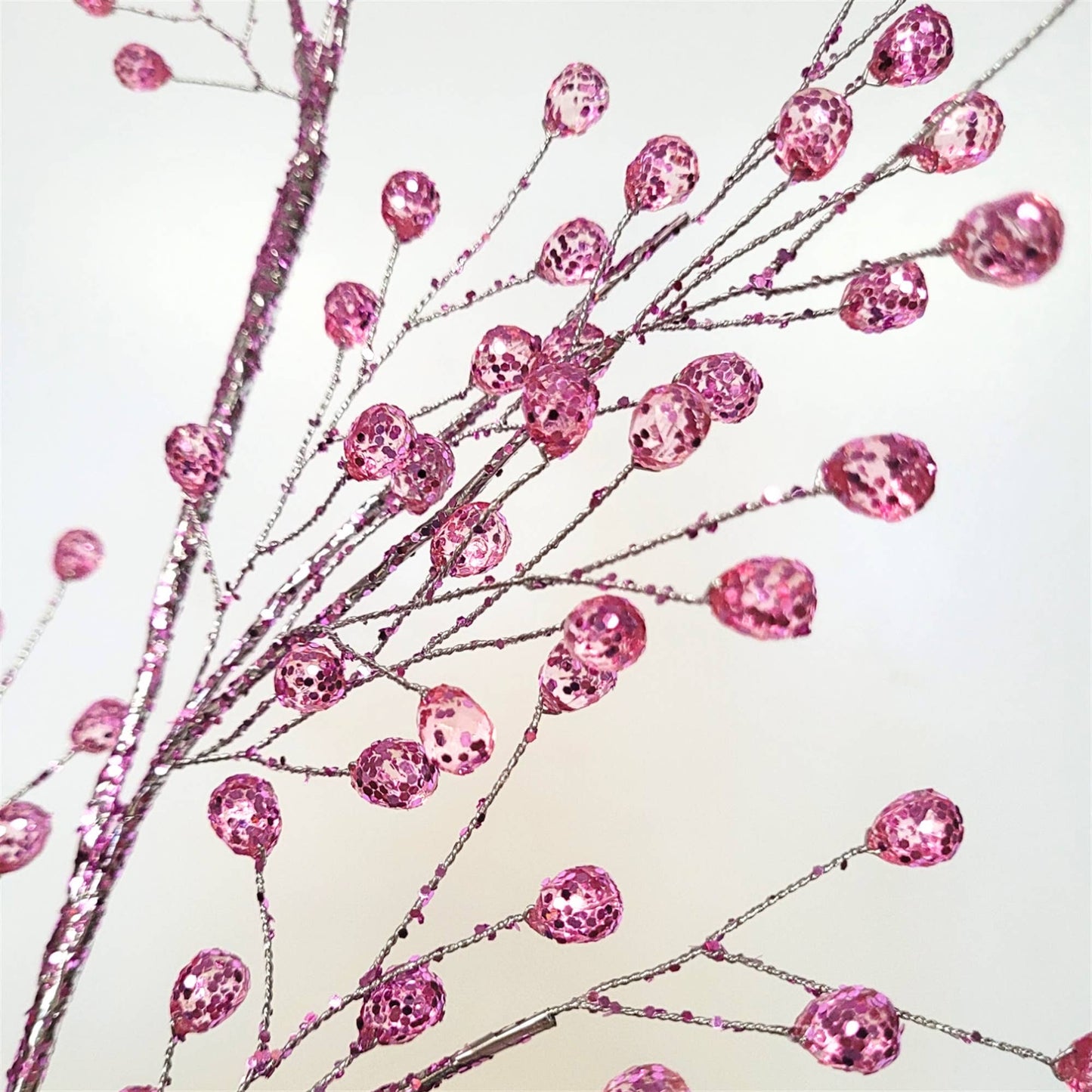 Pink Acrylic Glitter Bead Spray 26”