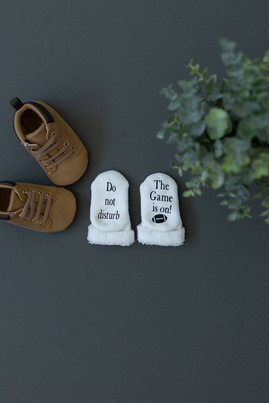 Do Not Disturb The Game is on Football Baby Socks