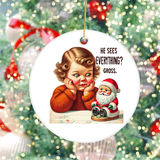 Santa See's Everything: Ceramic Ornament