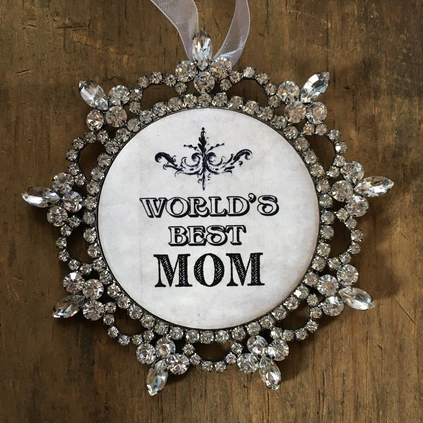 "World's Best Mom" Rhinestone Ornament