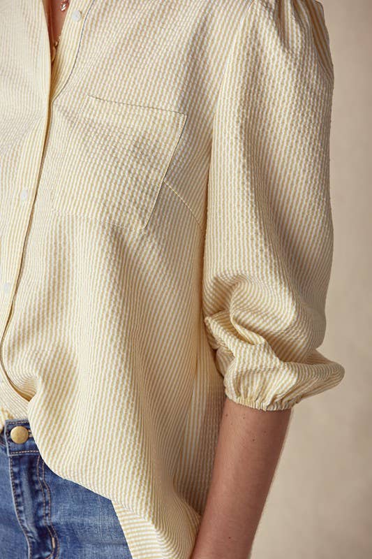 Light Mustard Pinstripe Poet Shirt
