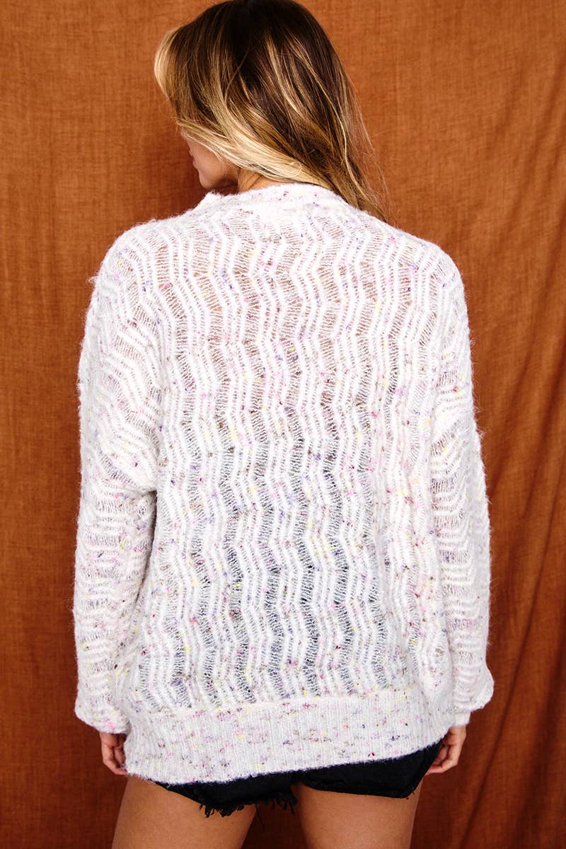 Ivory Rainbow Speckled Sweater