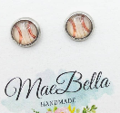 SALE Baseball Studs-Medium Sized 10 mm. earring