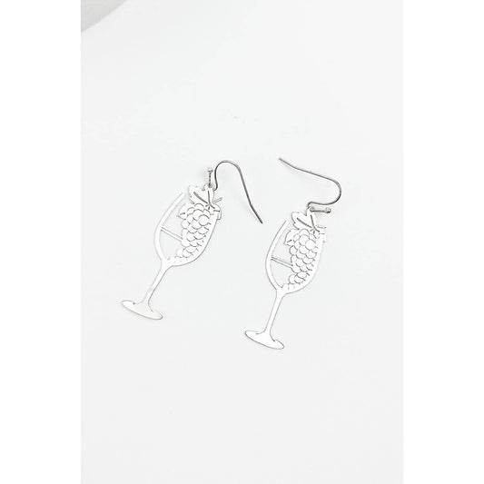 SALE WINE GLASS SHAPED HOOK EARRING