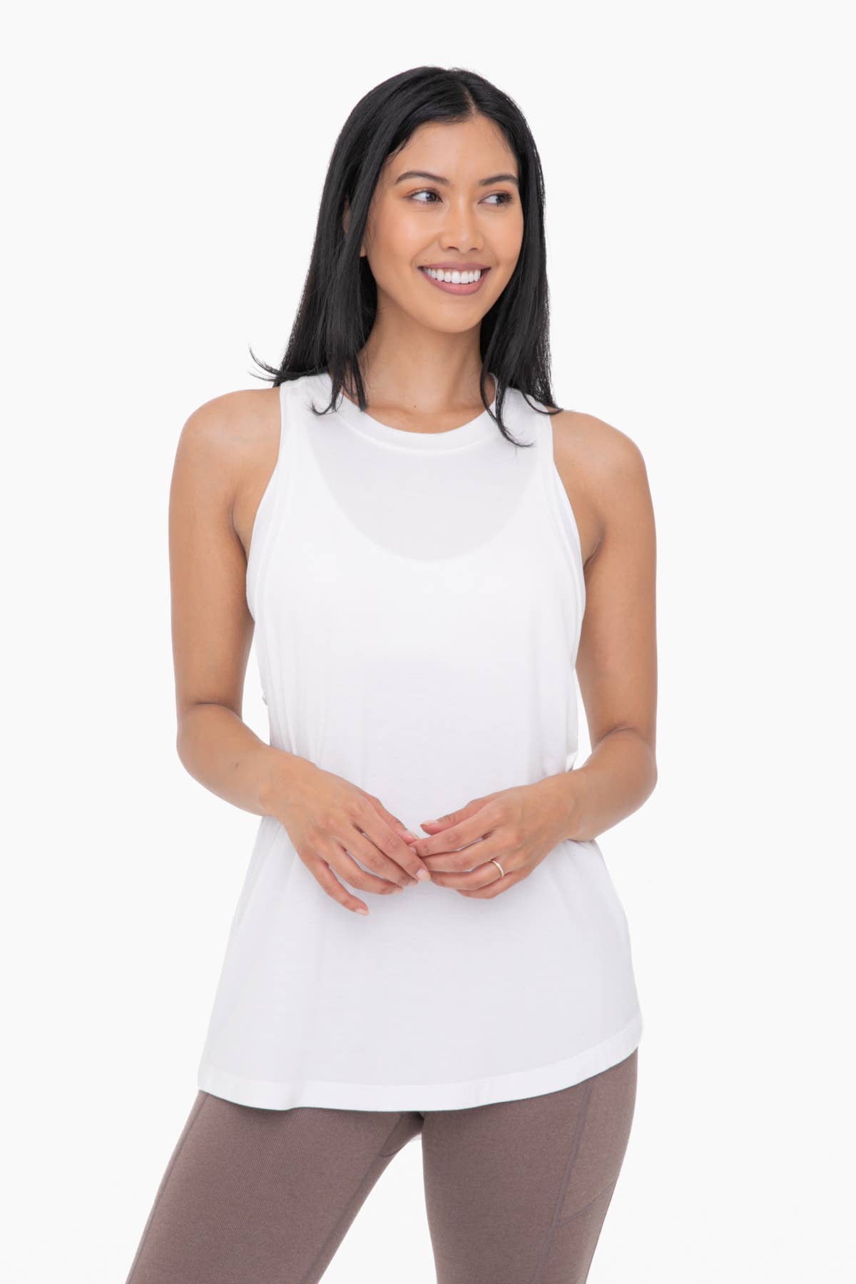 SALE White Raw Edge Flow Tank