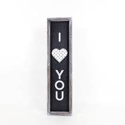 Reversible Wood Framed Sign: I Love You/I Love Us