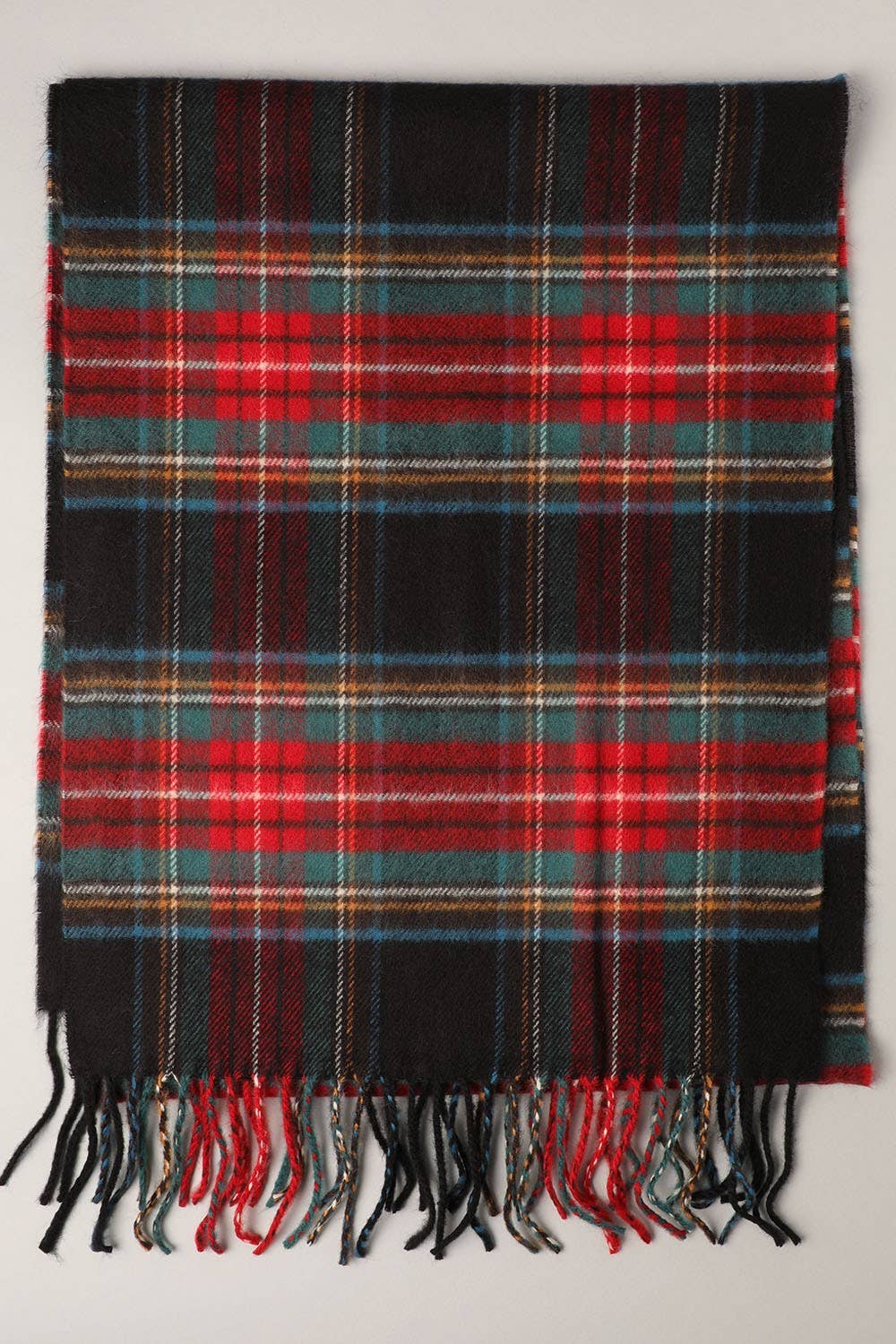 Softer Than Cashmere Tartan Plaid Muffler Scarf-Black, Red & Green