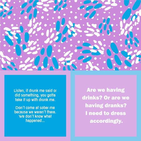 "Drunk Me" Two Sided Funny Cocktail Napkin