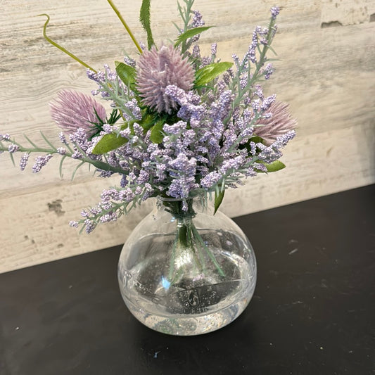 Lilac Floral Arrangement in Glass Vase