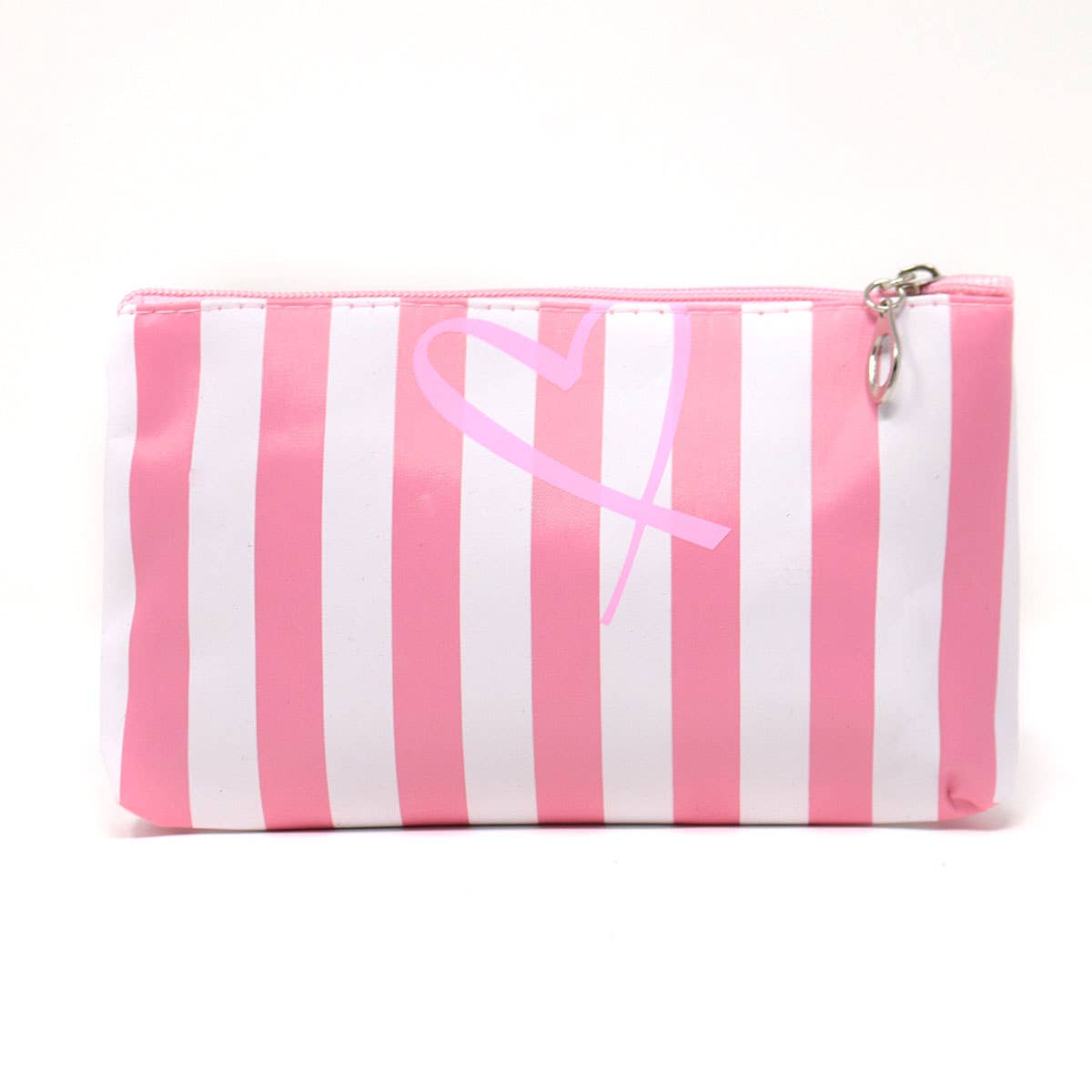 2pc Stripe Love Makeup Bag Set: Black