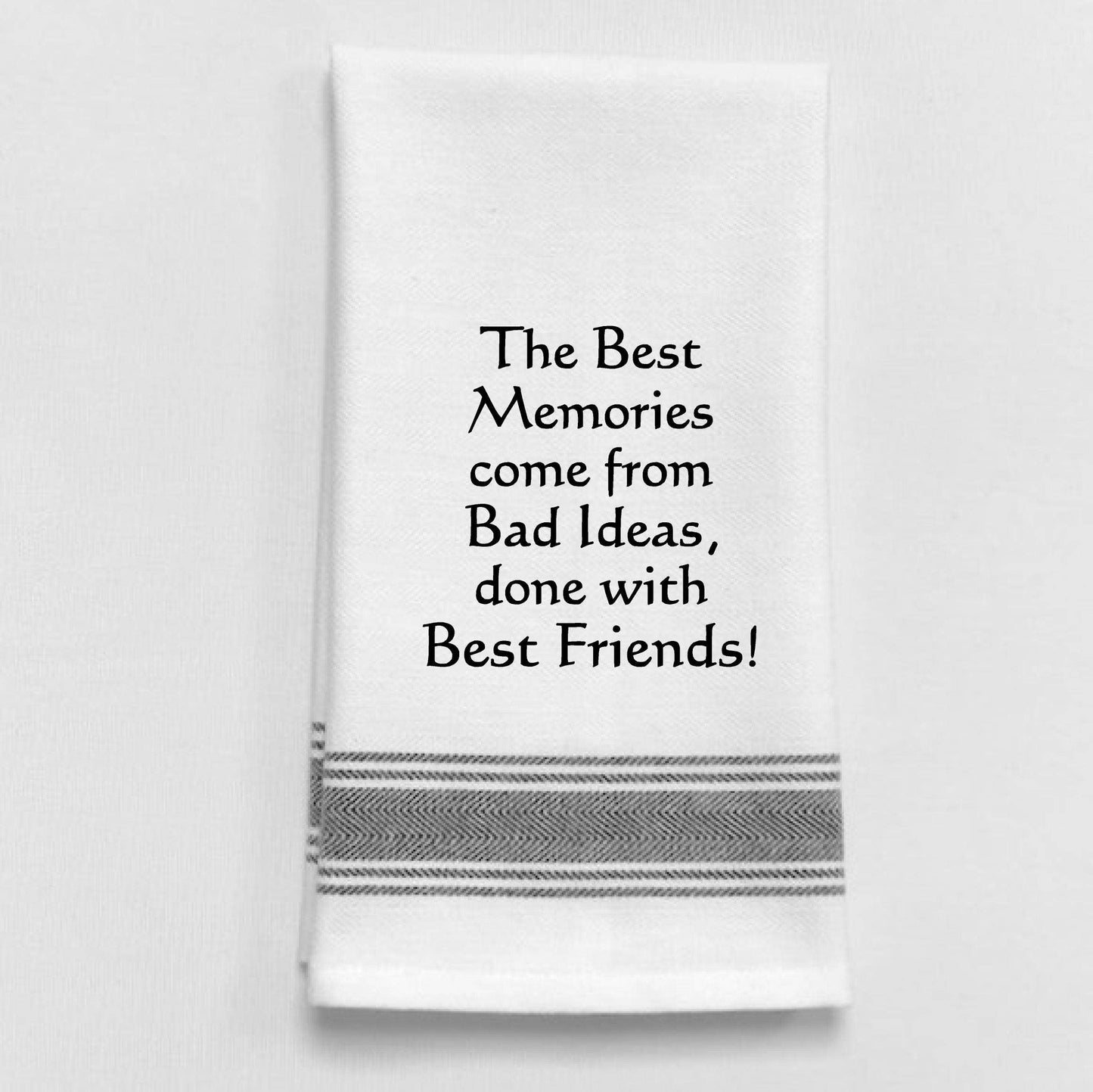 "The best memories..." Black Trim Towel