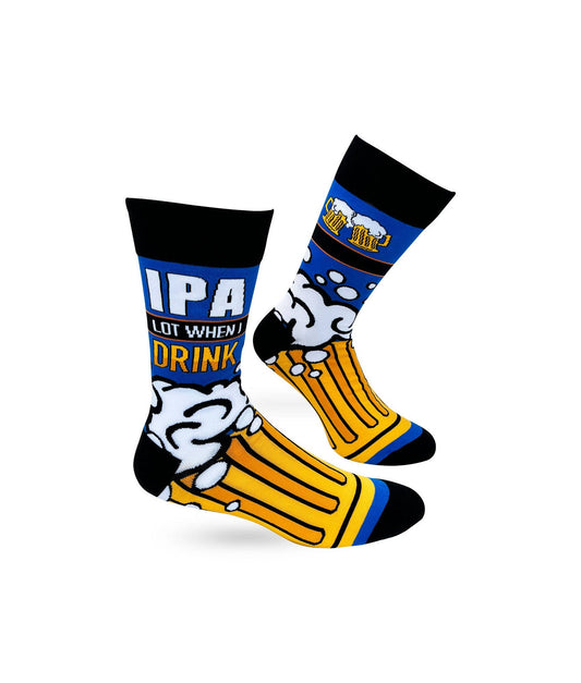 IPA Lot When I Drink Men's Novelty Crew Socks