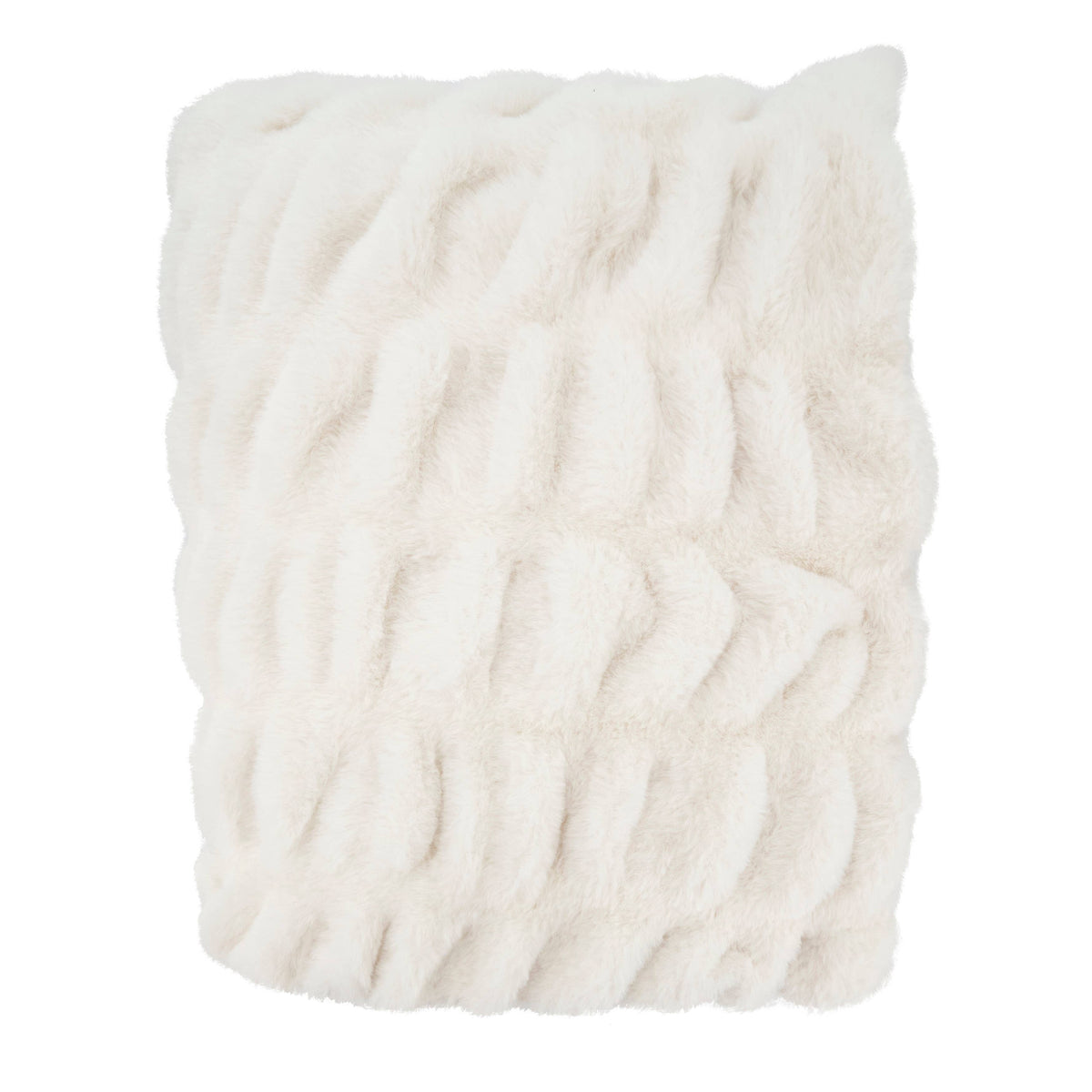 Ribbed Faux Fur Throw Blanket - Plush Polyester Throw: Jasper Green / 50"x60"