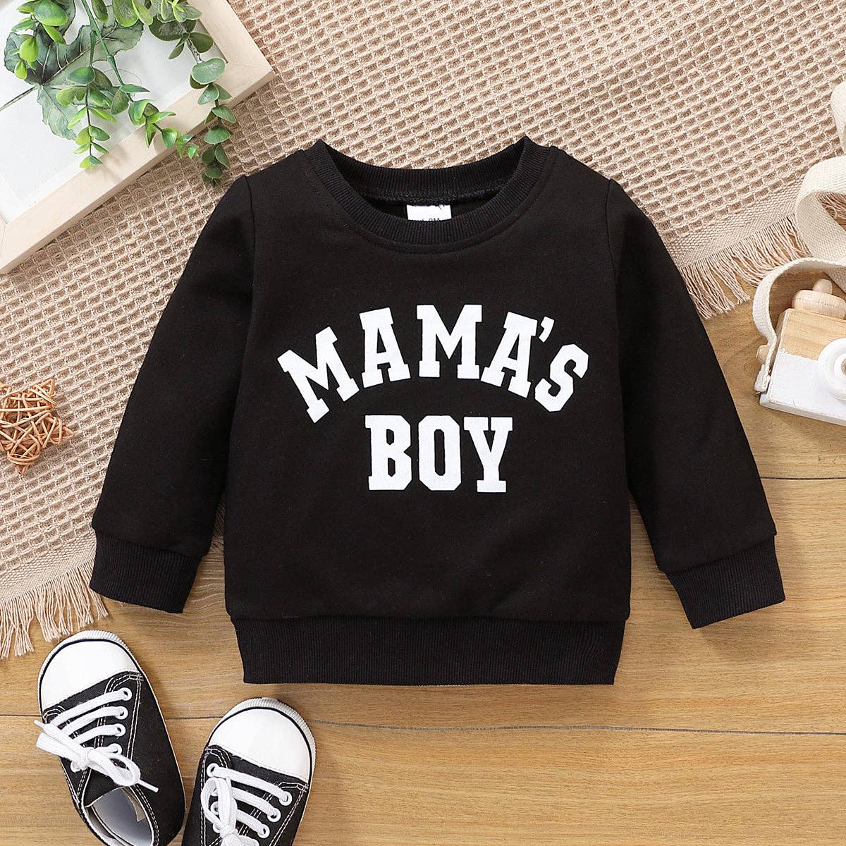 Black Mama's Boy Print Pullover