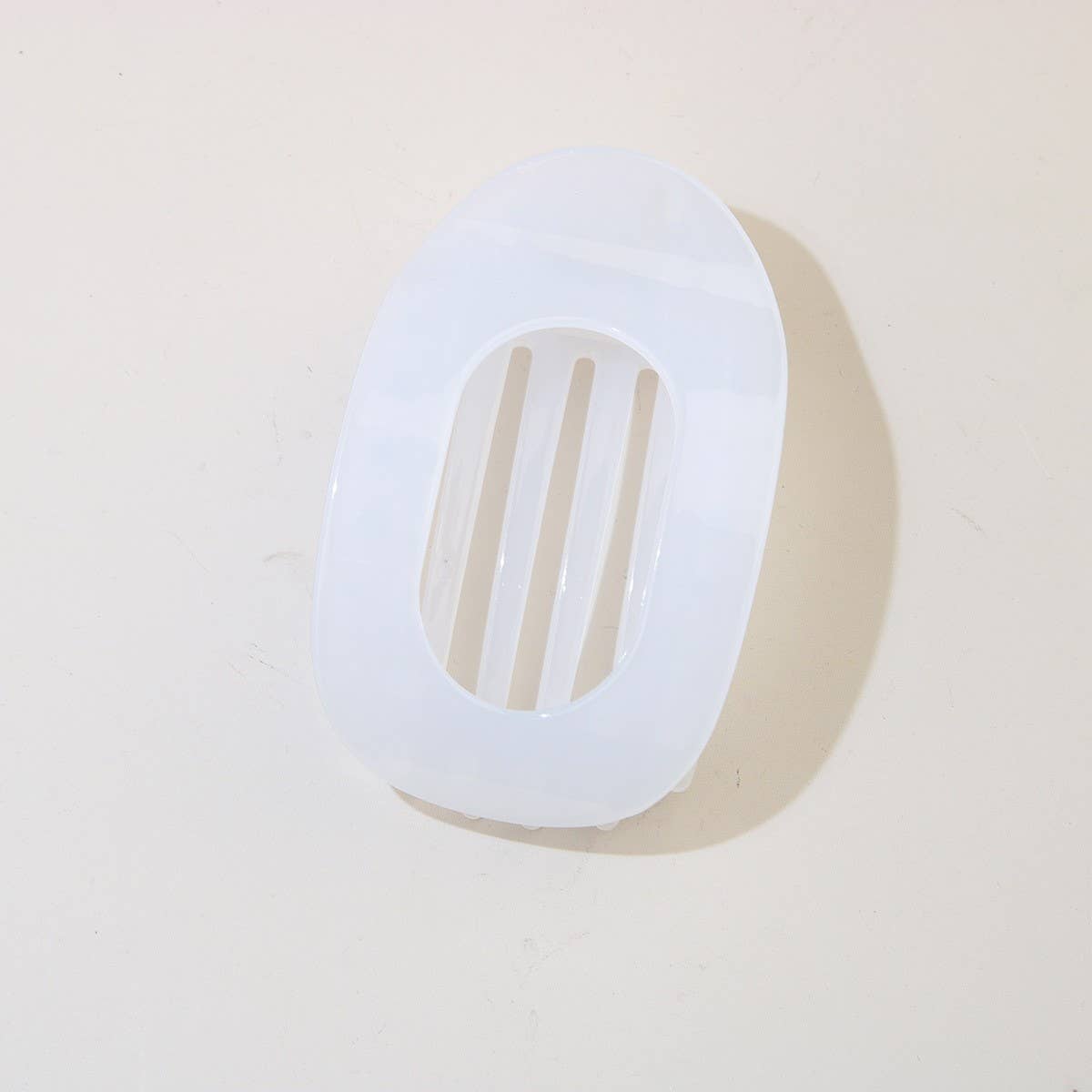 Jelly White Oval Flat Hair Clip