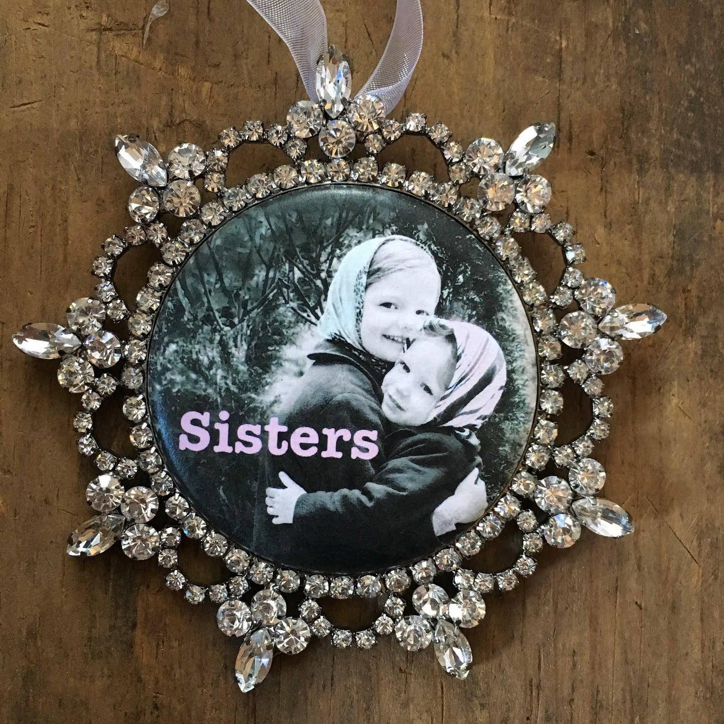 "Sisters" Rhinestone Ornament