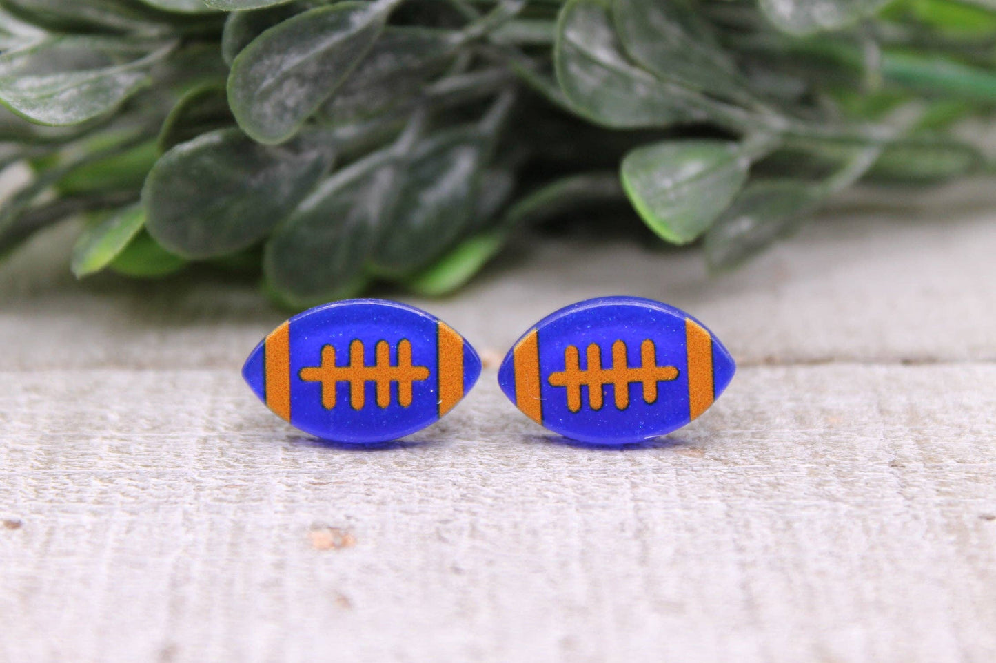 Blue & Orange Glitter Footballs