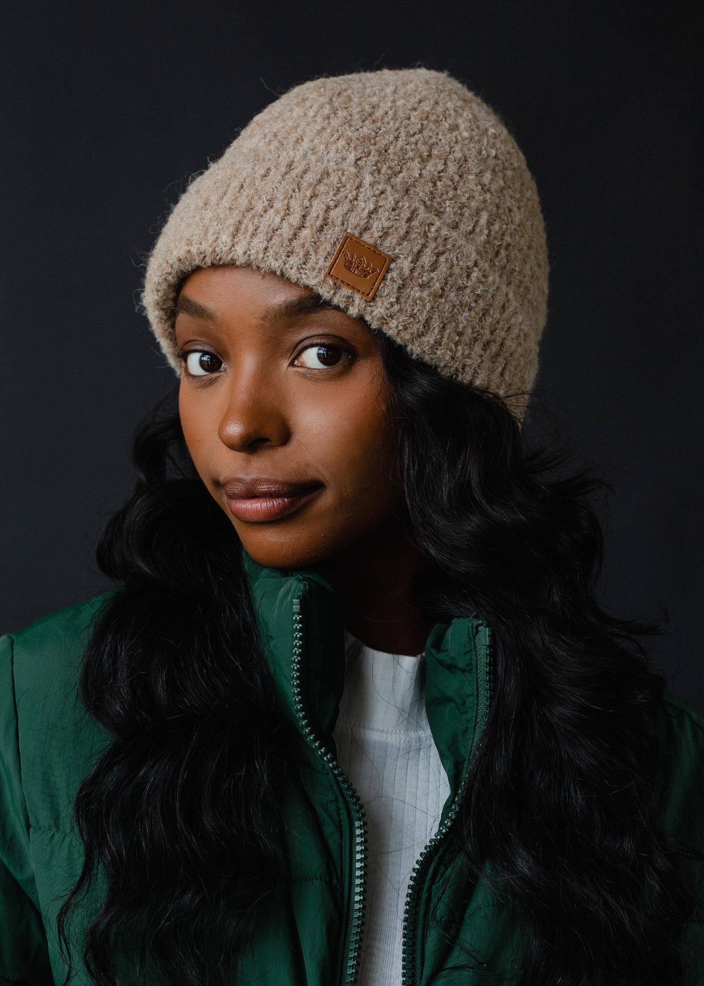 Tan Knit Winter Beanie