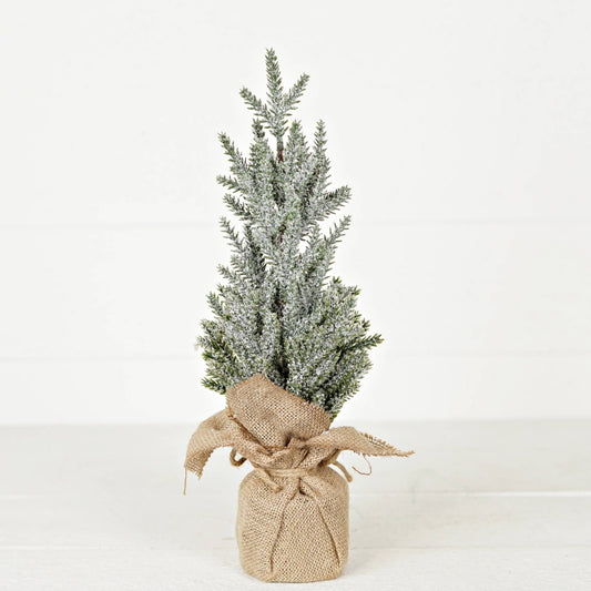 16 Inch Snowy Cypress Pine Tabletop Tree