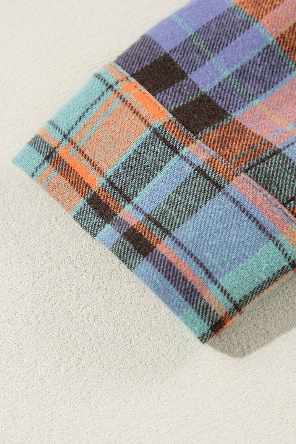 Women's Plaid Print Loose Vintage Shirt: Orange / 100%Cotton / S