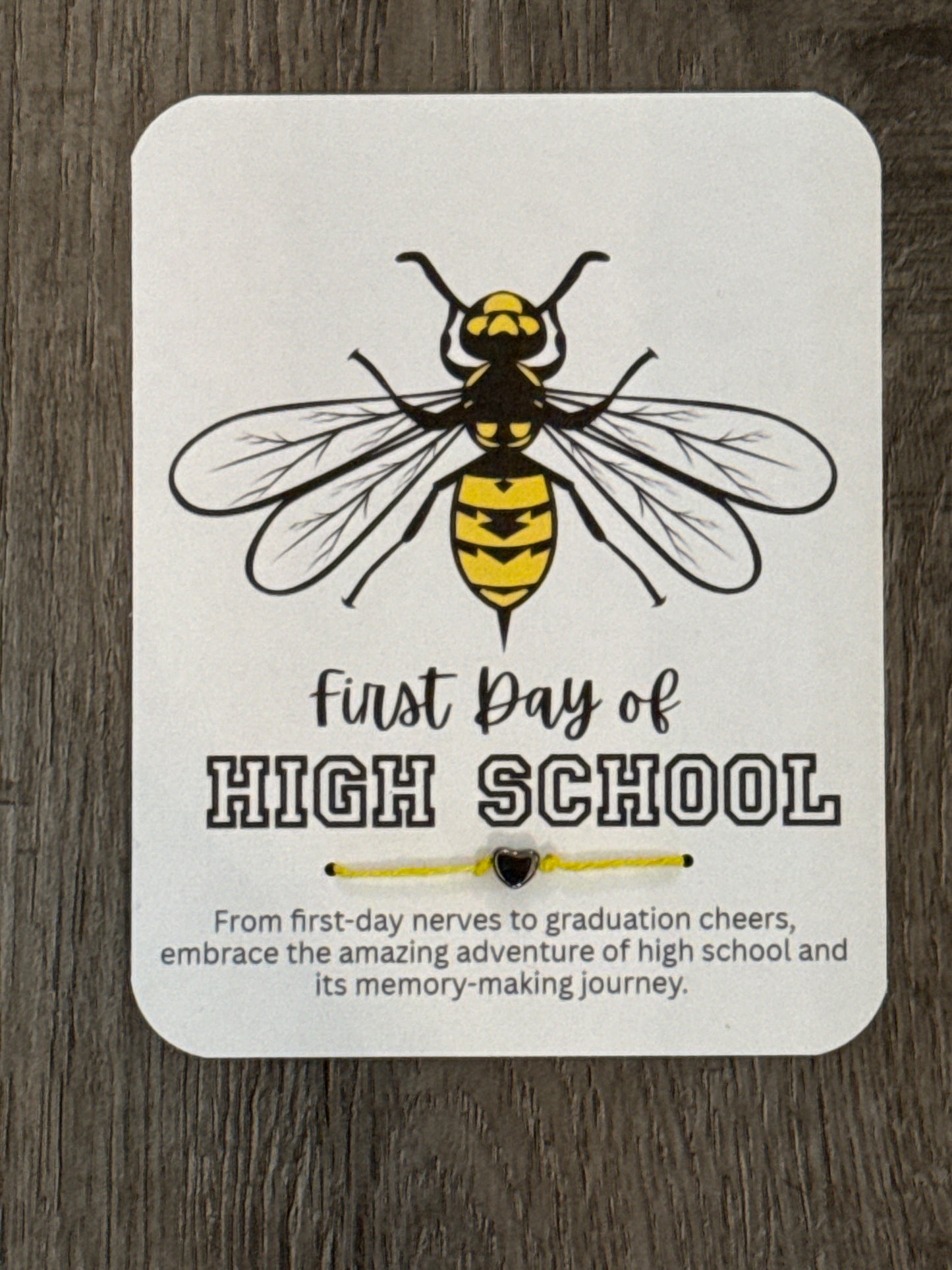 First Day of High School:Yellow Jacket Bracelet