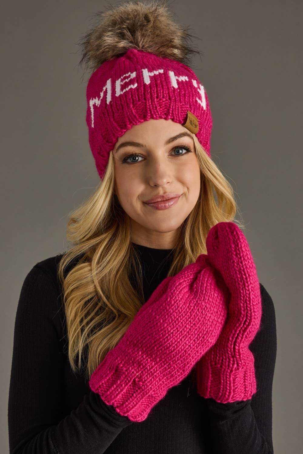 Magenta Merry Pom Hat