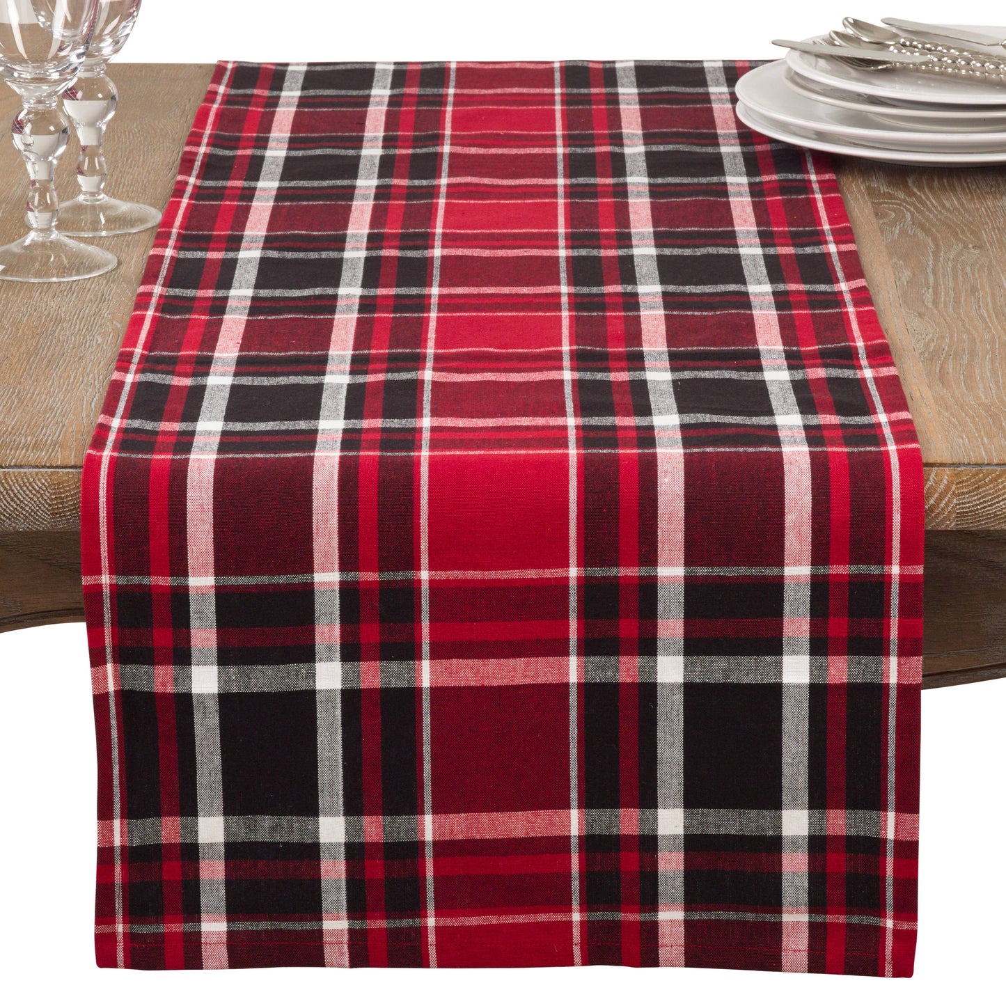 Buffalo Plaid Cotton Table Runner: 16"x108"