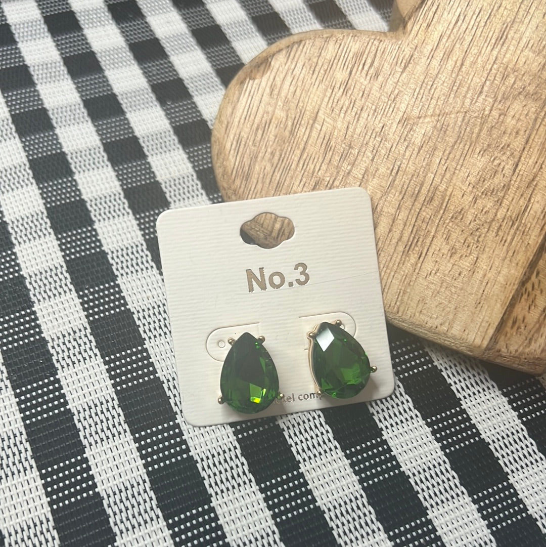 Green Teardrop Earrings