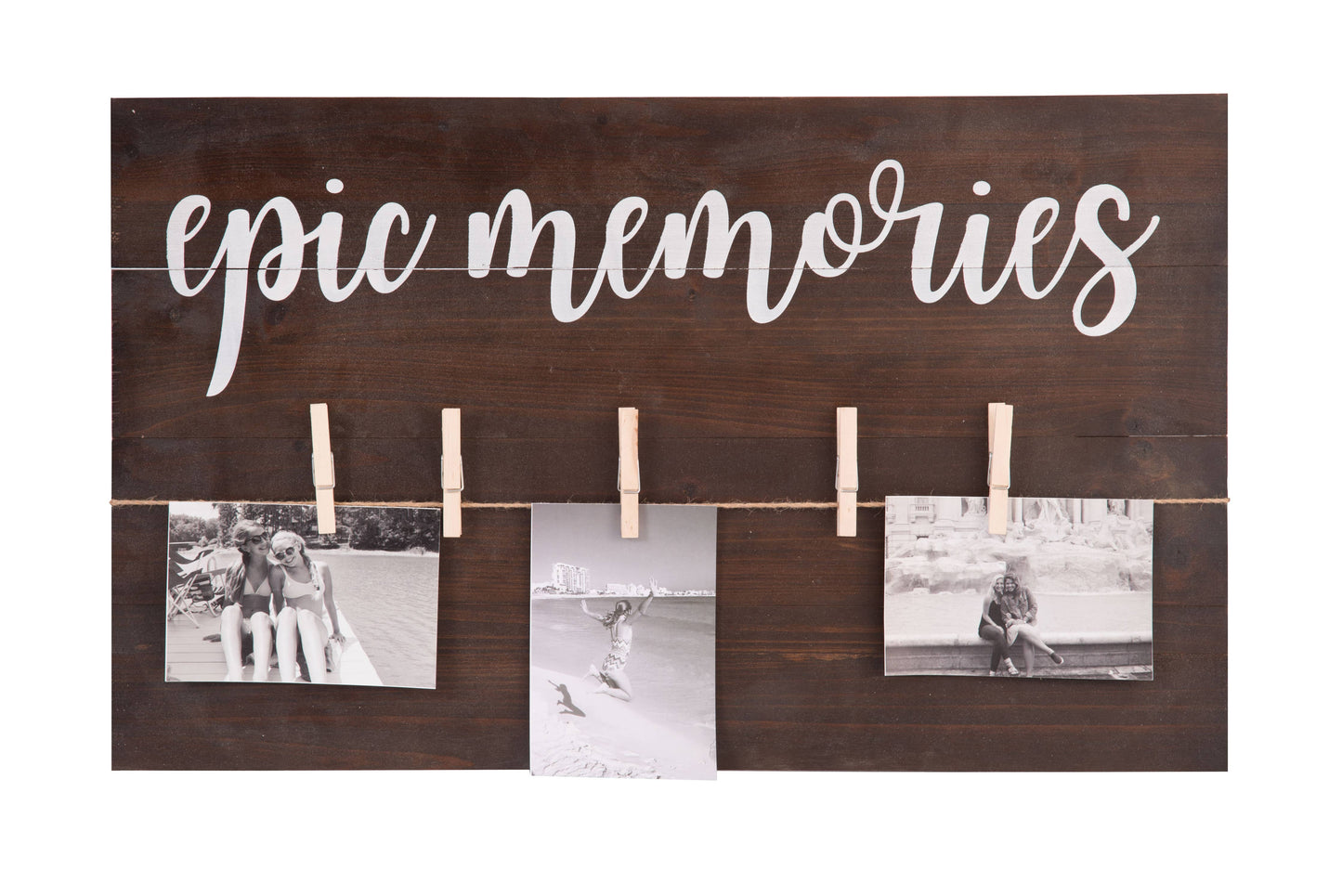 Wood Natural Epic Memories Photo Clip Frame