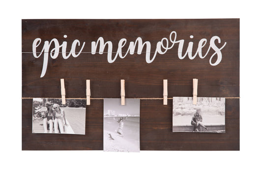 Wood Natural Epic Memories Photo Clip Frame