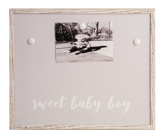 Resin White "Sweet Baby Boy" Magnet Frame