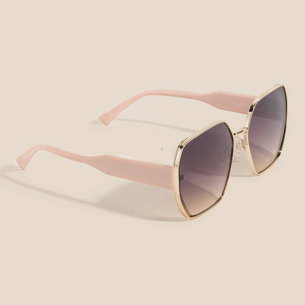 Metallic Frame Gradient Lens Sunglasses