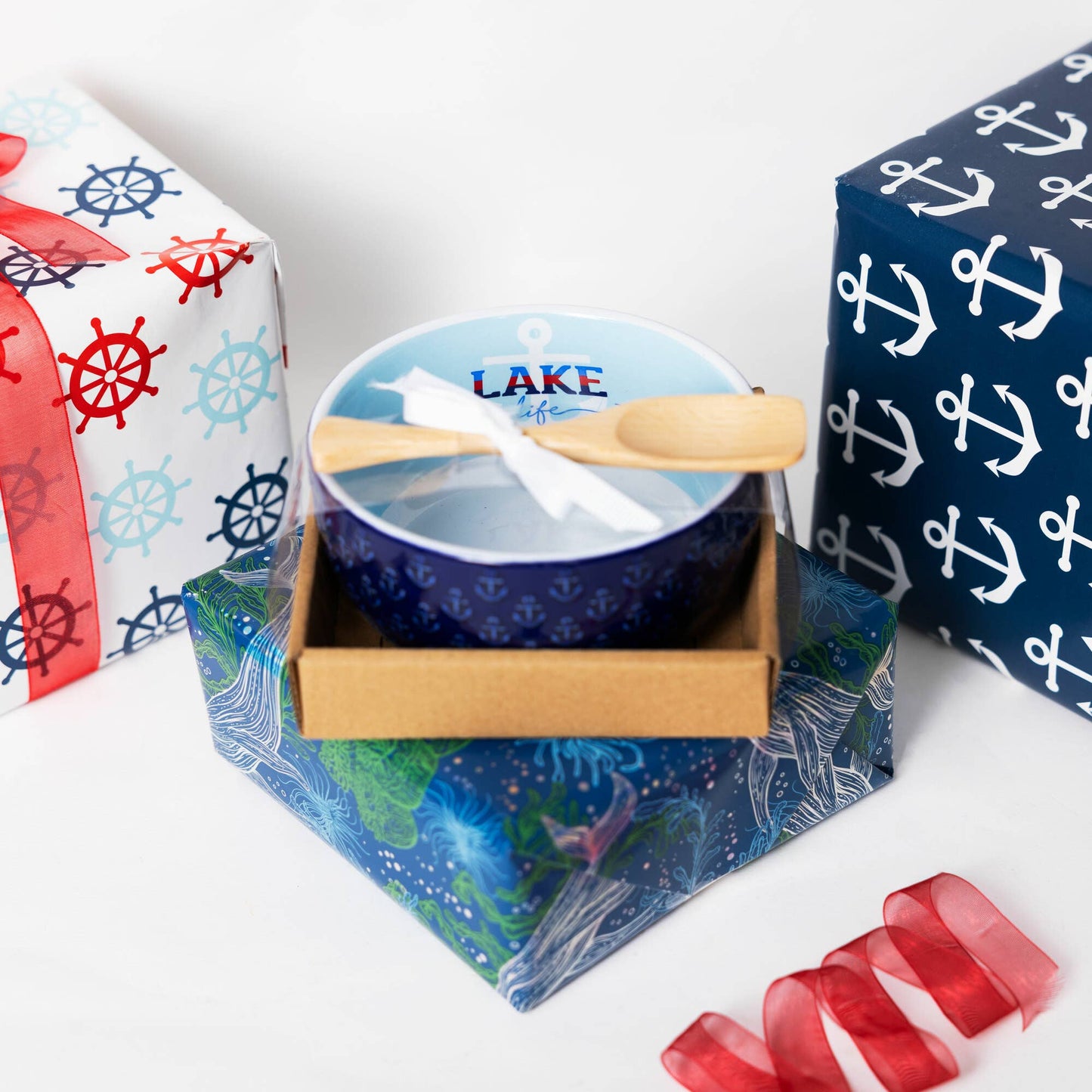 Lake Life - 4.5" Ceramic Bowl with Wood Spoon