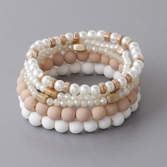 Multi Clay & Pearl Bracelet