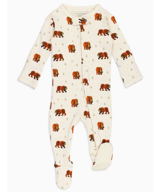Brown Bear Organic 2-Way Zipper Footie