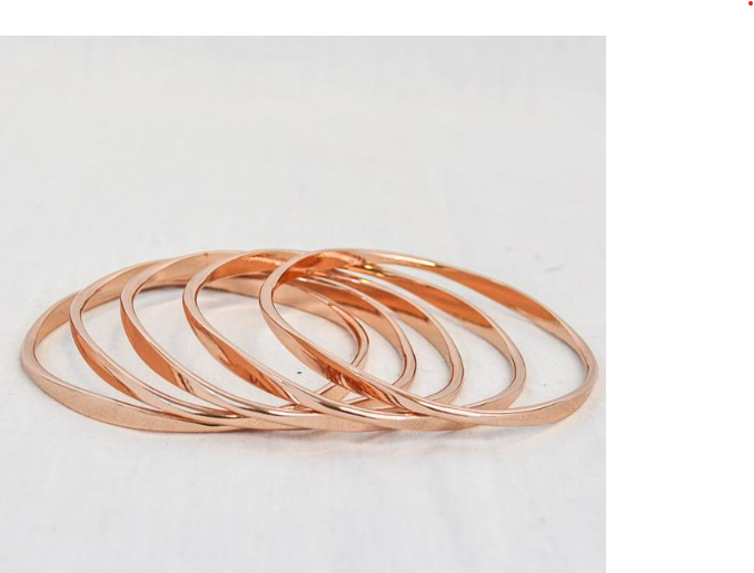 Rose Gold Thick & Thin Bangles Bracelet Set
