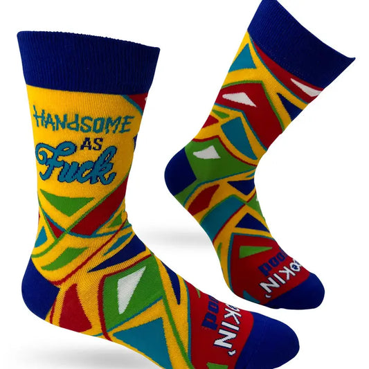 Handsome As F..K Lookin' Good Men's Novelty Crew Socks