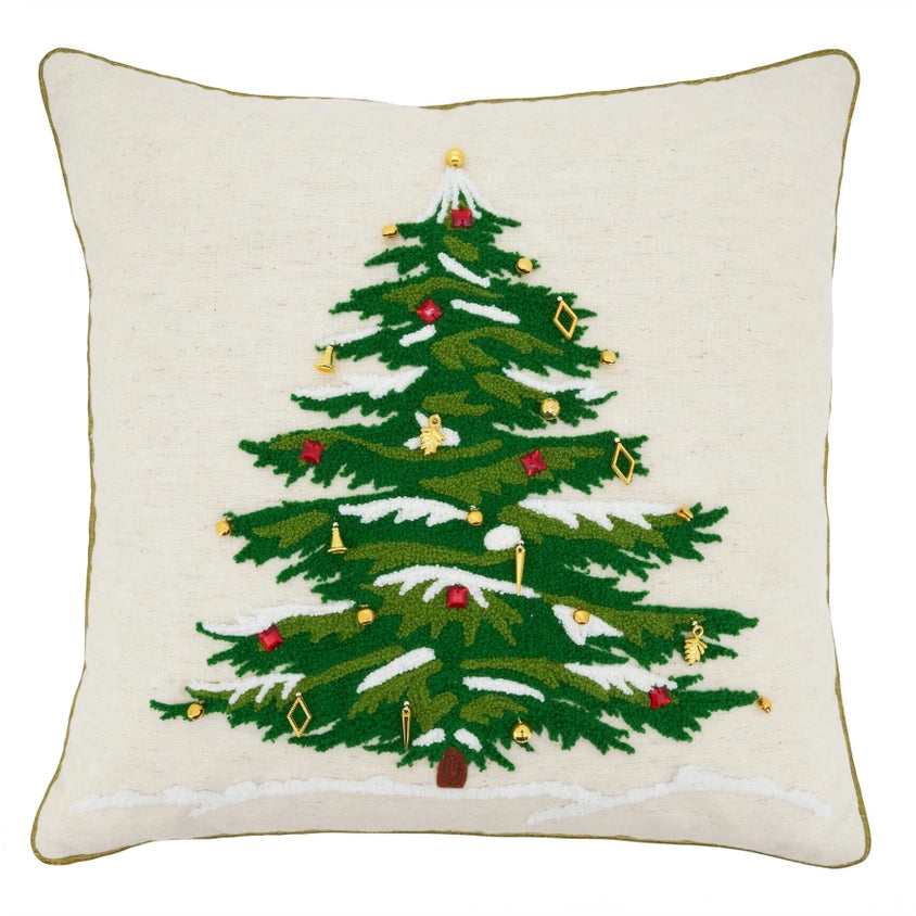 Christmas Tree Embellished PIllow