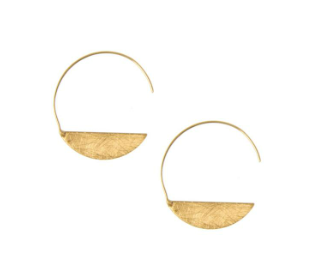 Gold Threader Moon Earrings