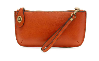 Burnt Orange Mini Crossbody Wristlet Clutch