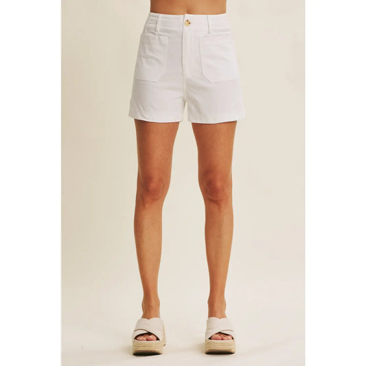 Off White All-Day Comfort Stretchy Cotton Shorts