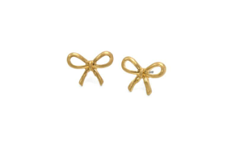 Gold Bow Stud Earrings