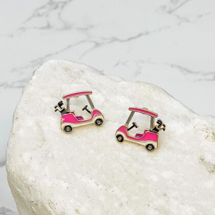 Pink Golf Cart Signature Stud Earring