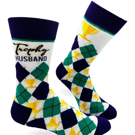 Trophy Husband Men's Novelty Crew Socks