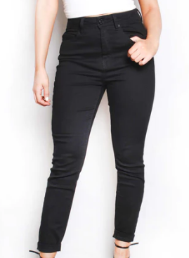 Black High Waist Straight Cut Jeans