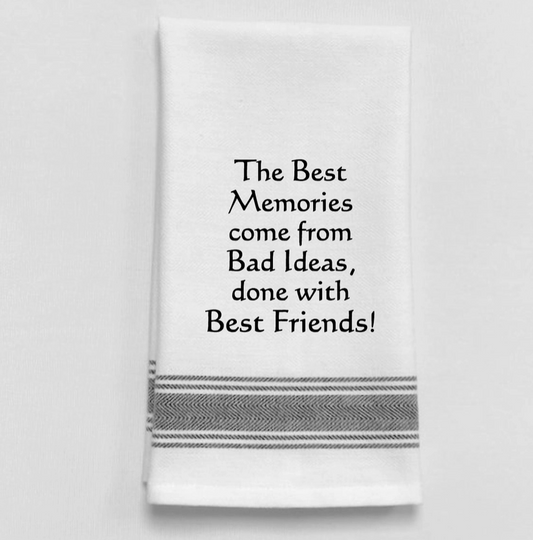 "The Best Memories..." Black Lined Trim Towel